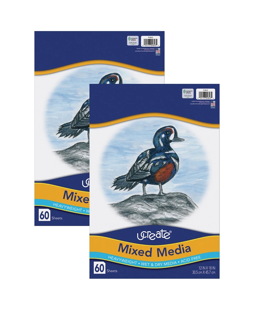 UCreate Mixed Media Heavyweight Art Paper, Pack of 2