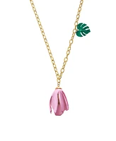 Betsey Johnson Faux Stone Garden Glam Tulip Pendant Necklace