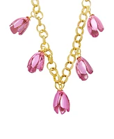 Betsey Johnson Faux Stone Garden Glam Statement Tulip Bib Necklace