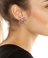 Betsey Johnson Faux Stone Garden Glam Iris Button Earrings
