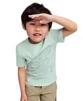 Calvin Klein Toddler and Little Boys Tonal Logo Short Sleeve Tee Twill Cargo Shorts, 2-Piece Set