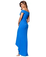Xscape Petite Off-The-Shoulder High-Low Gown