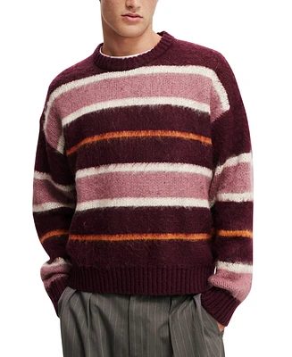Cotton On Men's Box Fit Fuzzy Crew Knit Sweater