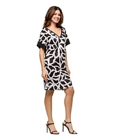 24seven Comfort Apparel Women's Short Sleeve Knee Length T-Shirt Dress