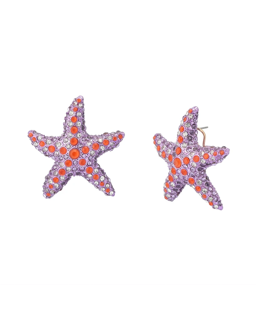 Betsey Johnson Mermaid Jewels Starfish Button Earrings