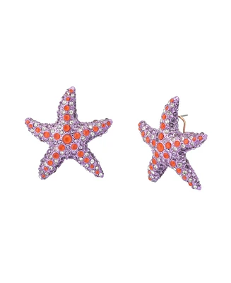 Betsey Johnson Mermaid Jewels Starfish Button Earrings