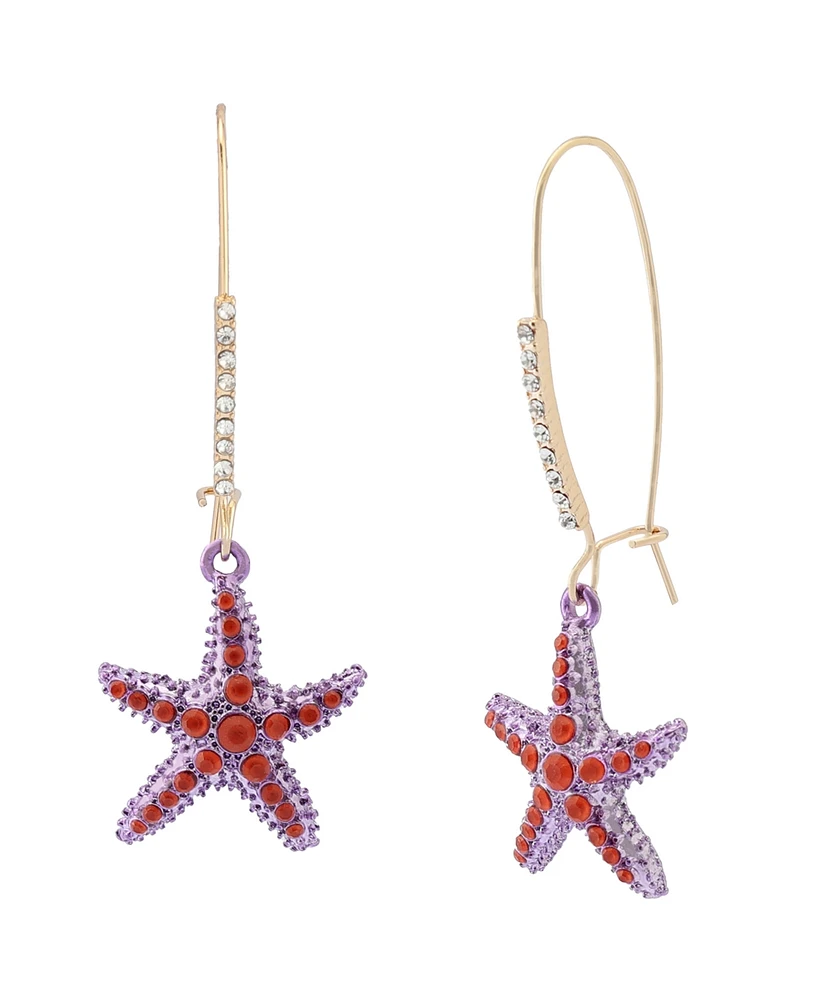 Betsey Johnson Mermaid Jewels Starfish Dangle Earrings