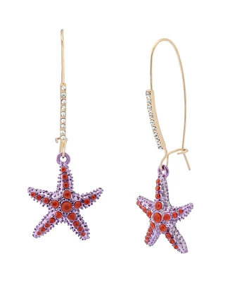 Betsey Johnson Mermaid Jewels Starfish Dangle Earrings