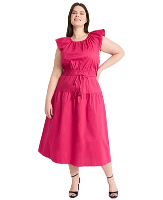 Maggy London Plus Cinched-Waist Midi Dress