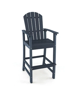 Counter Height Outdoor Hdpe Bar Stool with Armrests and Footrest