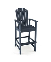 Counter Height Outdoor Hdpe Bar Stool with Armrests and Footrest