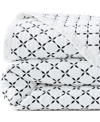Lands' End Embroidered Diamond Double Voile Quilt