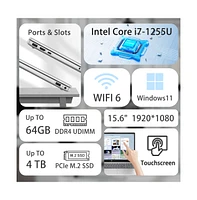 Hp Essential 15.6" Daily Traditional Laptop Intel Core i7 1255U 16GB Ram Intel Iris Xe Graphics 512GB Ssd Storage Windows 11 Home Fhd 60Hz - Silver