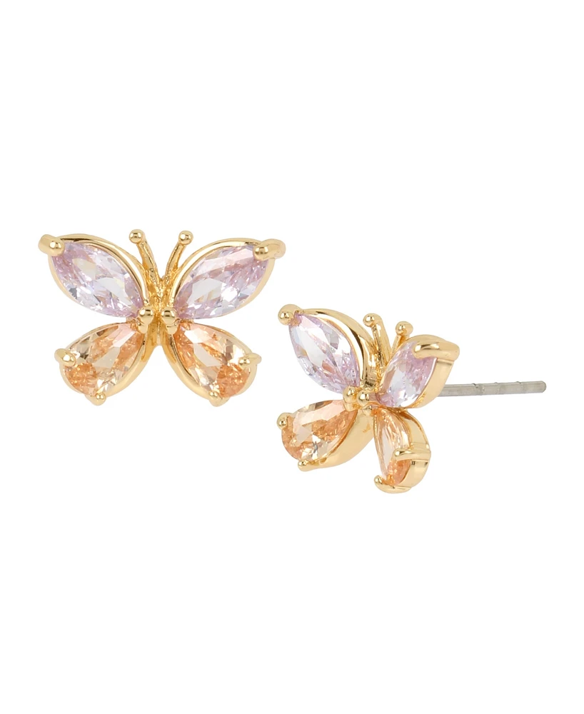 Betsey Johnson Cubic Zirconia Butterfly Stud Earrings