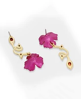 Betsey Johnson Floral Mismatch Earrings