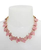 Betsey Johnson Pink Stone Sweetheart Butterfly Collar Necklace