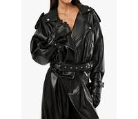 WeWoreWhat Women's Cropped Moto Jacket