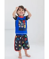 Avengers Boys Upf 50+ Rash Guard and Swim Trunks Outfit Set