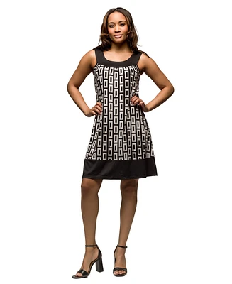 24seven Comfort Apparel Women's Scoop Neck Sleeveless Knee Length Dress