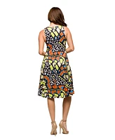 24seven Comfort Apparel Women's Sleeveless Knee Length Tank Swing Dress