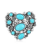 Sterling Silver Sleeping Beauty Turquoise Heart Ring