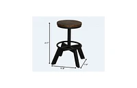 Industrial Iron Bar Stool with Backless Design for Bar Height Seating