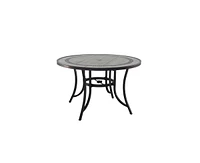 Casainc 48 inch Aluminum Ceramic Tile Top Round Dining Table with Umbrella Hole