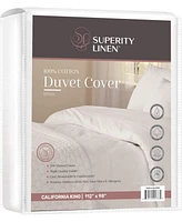 Superity Linen 100% Premium White Cotton Duvet Covee 200 Thread Count