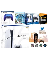 Sony Playstation 5 Slim Disc with Horizon Forbidden West, Extra Volcanic Red Controller, Trigger Stop Kit