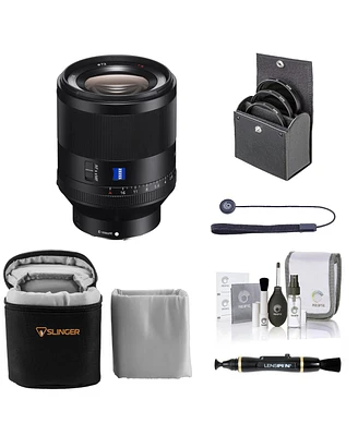 Sony Planar T Fe 50mm f/1.4 Za Lens, Bundle with 72mm Filter Kit, Lens Case, Lens Cleaner, Cleaning Kit, Lens Cap Tether