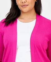 Jones New York Plus Sutton Open-Front Cardigan