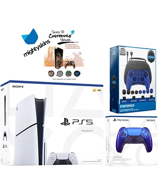 Sony PlayStation 5 Slim Disc with Extra Cosmic Red Controller, Pro Gamer Starter Kit and MightySkins Decal Voucher