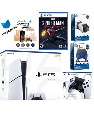 Sony Playstation 5 Slim Disc Bundle with Spider-Man: Miles Morales, Extra Edge Controller, Pro Gamer Kit