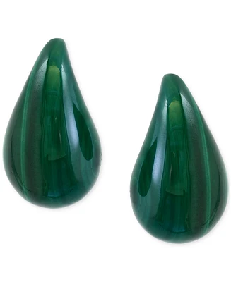 Effy Malachite Fancy-Cut Curved Teardrop Stud Earrings in 14k Gold