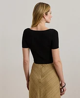 Lauren Ralph Women's Cropped Short-Sleeve Sweater