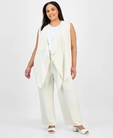 Jones New York Plus Cascade Open-Front Vest