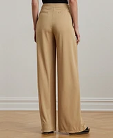 Lauren Ralph Women's Pleated Stretch Jersey Wide-Leg Pants