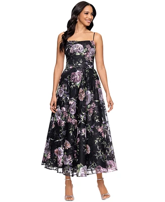 Betsy & Adam Women's Floral-Print Lace Sleeveless Dress