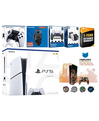 Sony Playstation 5 Slim Disc with Extra Edge Controller, Plantronics Headset, Fps Grip Kit