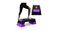Adjustable Aerobic Stepper Trainer with 5-7-9 Inch Height for Full-Body Workouts