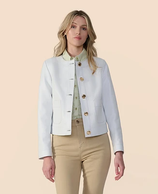 Furniq Uk Women's Cropped Leather Jacket, Created for Macy's