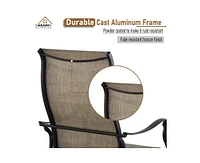 Casainc Pvc-Coated Polyester Fabric Cast Aluminum Frame Dining Chair (Set of 4)