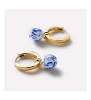 Ana Luisa - Gold Drop Earrings - Lainey Marble Blue