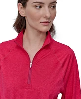 Dkny Sport Women's Space-Dyed Half-Zip Raglan-Sleeve Top