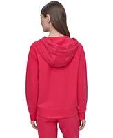 Dkny Sport Women's Two-Tone Zip-Front Long-Sleeve Hoodie