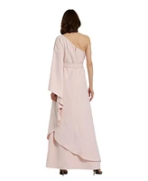 Mac Duggal Women's Crepe One Sleeve Belted Kaftan Dress