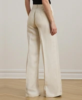 Lauren Ralph Women's Linen-Blend Twill Wide-Leg Pants