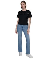 Karl Lagerfeld Paris Women's Lace-Trim Knit Top