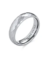 Bling Jewelry Multi Faceted Prism Cut Titanium Band Rings Silver Tone Comfort Fit 5MM