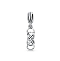 Bling Jewelry Set of 2 Romantic Celtic Love Knot Infinity Dangle Charm Bead Sterling Silver